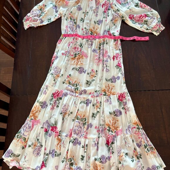 NWT Floral Off the Shoulder Midi Dress Sz XL from H&M - Picture 4 of 5